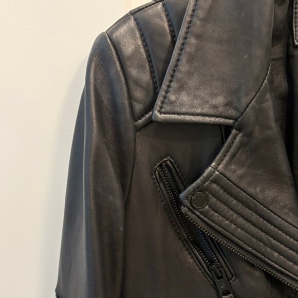Michael Kors Black Leather Jacket - Picture 4 of 7